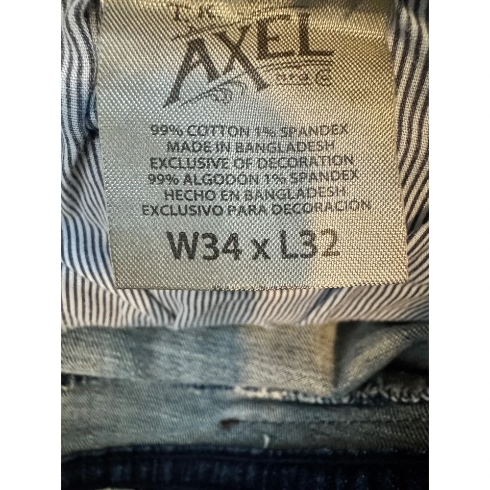 TK Axel‎ Men's Slim Boot Jeans Dark Wash W34 L32 Cotton Spandex Blend